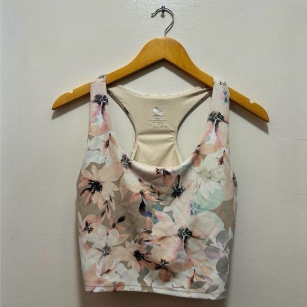 RBX Women's Floral Tank Top - Cream and Pink